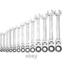 Klutch Flex Ratchet Wrench Set, 13-Pc, SAE, 1/4in. 1in