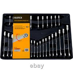 Klutch Ratcheting Combination Wrench Set, 32-Pc, SAE & Metric