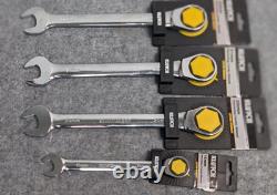 Klutch Ratcheting Combo Wrench Set Metric, Set of 4 22, 21, 20, 15 mm
