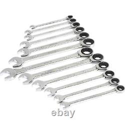 Klutch Ratcheting Wrench Set, 12-Pc, Metric 8-19mm