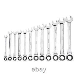 Klutch Ratcheting Wrench Set, 12-Pc, Metric 8-19mm