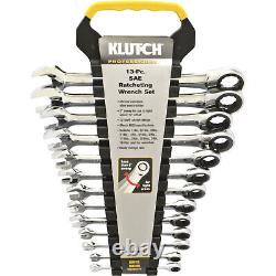 Klutch Ratcheting Wrench Set, 13-Pc, SAE 1/4in. 1in