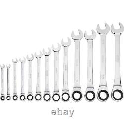 Klutch Ratcheting Wrench Set, 13-Pc, SAE 1/4in. 1in