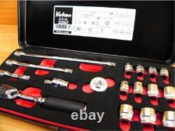 Ko-ken Z-EAL 2286Z 6.35mm Socket Wrench Set 17 pieces Metal Case New