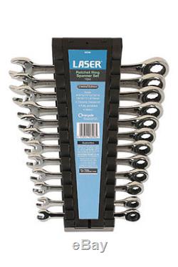 LASER TOOLS RATCHETING RING SPANNER WRENCH SET 8mm -19mm Fully Polished