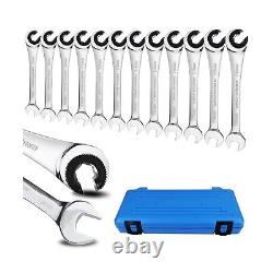 LOSCHEN 12pcs/set 8-19mm Metric Ratcheting Wrench Combination Wrench Set with