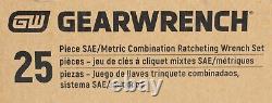 (MA5) GEARWRENCH 25 Pc. Combination Ratcheting Wrench Set, SAE/MM 86700