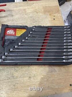 MAC TOOLS SRDBL1212PT 8-19mm Flex Head Ratcheting 12-Point Metric Wrench Set EUC