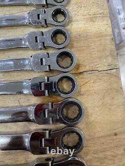 MAC TOOLS SRDBL1212PT 8-19mm Flex Head Ratcheting 12-Point Metric Wrench Set EUC