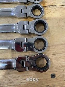 MAC TOOLS SRDBL1212PT 8-19mm Flex Head Ratcheting 12-Point Metric Wrench Set EUC