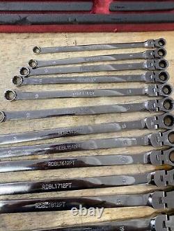 MAC TOOLS SRDBL1212PT 8-19mm Flex Head Ratcheting 12-Point Metric Wrench Set EUC