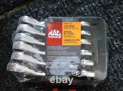MAC TOOLS SRWMS214PTA 14-PC Metric Stubby Reversible Ratcheting Wrench Set 12PT