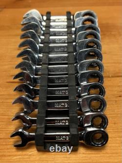 MATCO # S7GRBSM12 12 PIECE METRIC 8-19mm STUBBY COMBO RATCHETING WRENCH SET