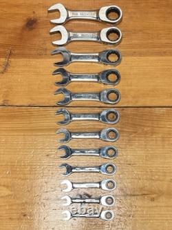MATCO # S7GRBSM12 12 PIECE METRIC 8-19mm STUBBY COMBO RATCHETING WRENCH SET