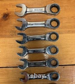 MATCO # S7GRBSM12 12 PIECE METRIC 8-19mm STUBBY COMBO RATCHETING WRENCH SET