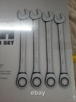 MATCO Tools S9GRCM4 4-Pc 90 Tooth Metic Combination Ratcheting Wrench Set (X)