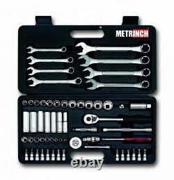 METRINCH MET-0559 Combination set 3/8 1/4 59pcs Ratchet Box Wrench Socket Bits
