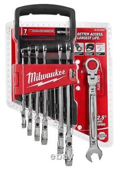 MILWAUKEE 48-22-9529 7pc Metric Flex Head Ratcheting Combination Wrench