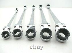 MONSTER MOBILE 5 Pc Metric Long Ratcheting Box Wrench Set Flex Head Reversible