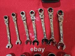 Mac Tools 12-PC. Metric Flex-Head Ratcheting Wrench Set 6-PT. With Holder 3C