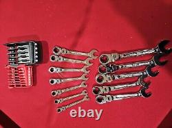 Mac Tools 12-PC. Metric Flex-Head Ratcheting Wrench Set 6-PT. With Holder 3C