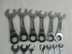 Mac Tools 13 Piece SRWMS214PTA Metric Stubby Reversible Ratcheting Wrench Set