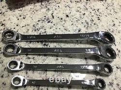 Mac Tools 6pc SAE Spherical Double Box End Ratcheting 12pt Wrench Set SRWBOS6K