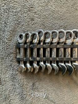 Mac Tools 8-19mm Stubby Reversible Ratcheting Wrench Set, Used