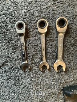 Mac Tools 8-19mm Stubby Reversible Ratcheting Wrench Set, Used