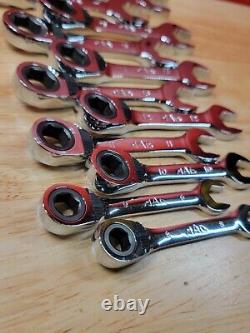 Mac Tools RWS6 8mm-19mm NICE Stubby 6-Point Reversible Ratcheting Wrench Set