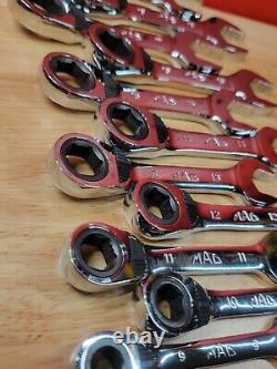 Mac Tools RWS6 8mm-19mm NICE Stubby 6-Point Reversible Ratcheting Wrench Set