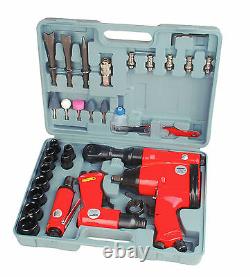 Mannesmann Air Tools Set 33pc Wrench / Ratchet / Grinder / Hammer / 1/2 1/4