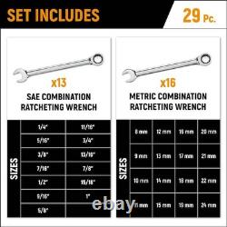 Master Metric/SAE Combination Ratcheting Wrench Set (29-Piece)