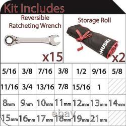 Master Metric and SAE Reversible Ratcheting Wrench Set (25-Piece)