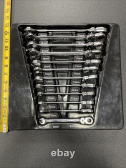 Matco 12pc S7GRFM12 72 Tooth Ratcheting Wrench Set Flex Head 8mm-19mm With Tray