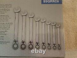 Matco SAE 8 Piece 90Tooth Combo Reversible Ratcheting Wrench Set. S9GRRC8