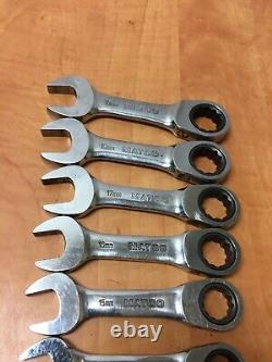 Matco Tool S7GRBSM12 12PC METRIC STUBBY COMBINATION RATCHETING WRENCH SET 8-19MM