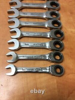 Matco Tool S7GRBSM12 12PC METRIC STUBBY COMBINATION RATCHETING WRENCH SET 8-19MM