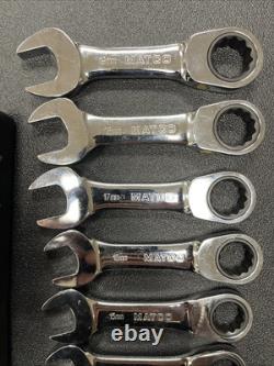 Matco Tool S7GRBSM12 12PC METRIC STUBBY COMBINATION RATCHETING WRENCH SET 8-19MM