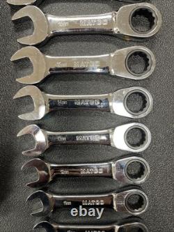 Matco Tool S7GRBSM12 12PC METRIC STUBBY COMBINATION RATCHETING WRENCH SET 8-19MM