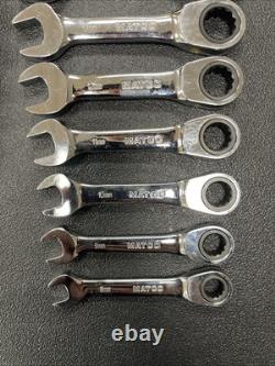 Matco Tool S7GRBSM12 12PC METRIC STUBBY COMBINATION RATCHETING WRENCH SET 8-19MM