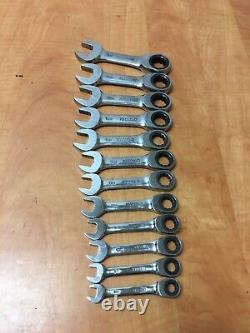 Matco Tool S7GRBSM12 12PC METRIC STUBBY COMBINATION RATCHETING WRENCH SET 8-19MM