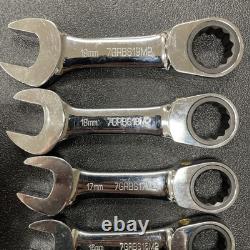 Matco Tool S7GRBSM12 12PC METRIC STUBBY COMBINATION RATCHETING WRENCH SET 8-19MM