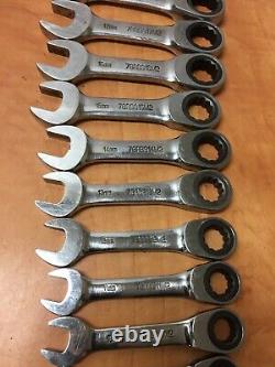 Matco Tool S7GRBSM12 12PC METRIC STUBBY COMBINATION RATCHETING WRENCH SET 8-19MM