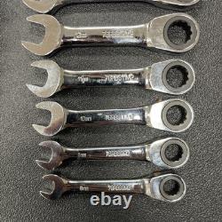 Matco Tool S7GRBSM12 12PC METRIC STUBBY COMBINATION RATCHETING WRENCH SET 8-19MM