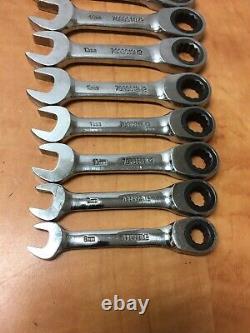 Matco Tool S7GRBSM12 12PC METRIC STUBBY COMBINATION RATCHETING WRENCH SET 8-19MM