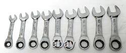 Matco Tool S7GRBSM12 9PC Metric Stubby Combination Ratcheting Wrench Set 10-19MM