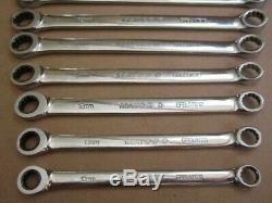 Matco USA Made Metric 10-19mm Double Box Ratcheting Wrench Set Pro-Swing