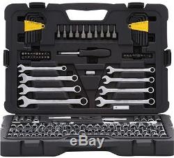 Mechanics Tool Hex Key Set Ratchet Wrench Metric Sockets Case Kit Stanley Tools