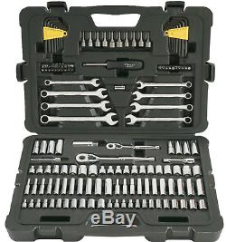 Mechanics Tool Set 145 Piece Multi Wrench Ratchet Socket Driver Kit Case Stanley